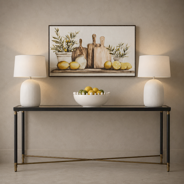 GLASS TOP CONSOLE TABLE 130x34x80cm